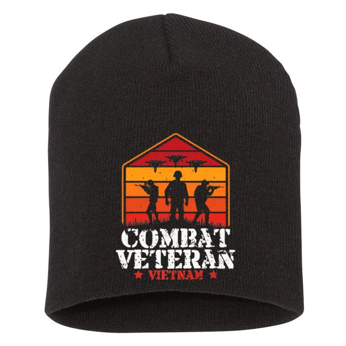 Combat Veteran Vietnam Veterans Day Premium Short Acrylic Beanie