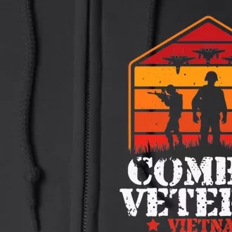 Combat Veteran Vietnam Veterans Day Premium Full Zip Hoodie