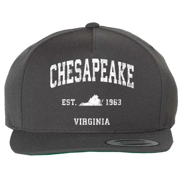 Chesapeake Virginia Va Vintage Athletic Wool Snapback Cap