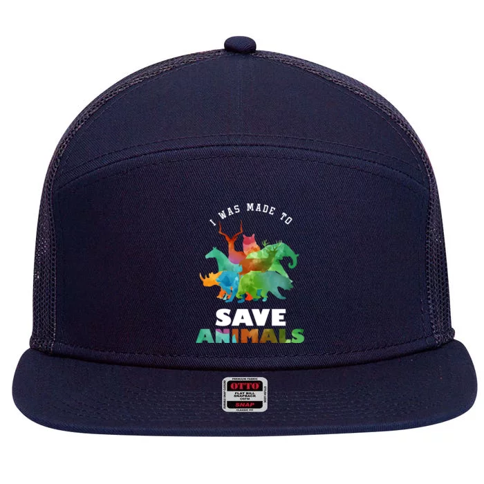 Cool Vets Veterinarian Made To Save Animal Rescuer Gift 7 Panel Mesh Trucker Snapback Hat