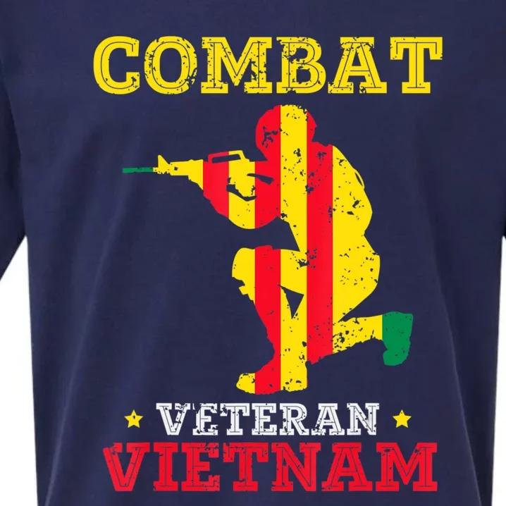 Combat Veteran Vietnam Retired Patriotic Sueded Cloud Jersey T-Shirt