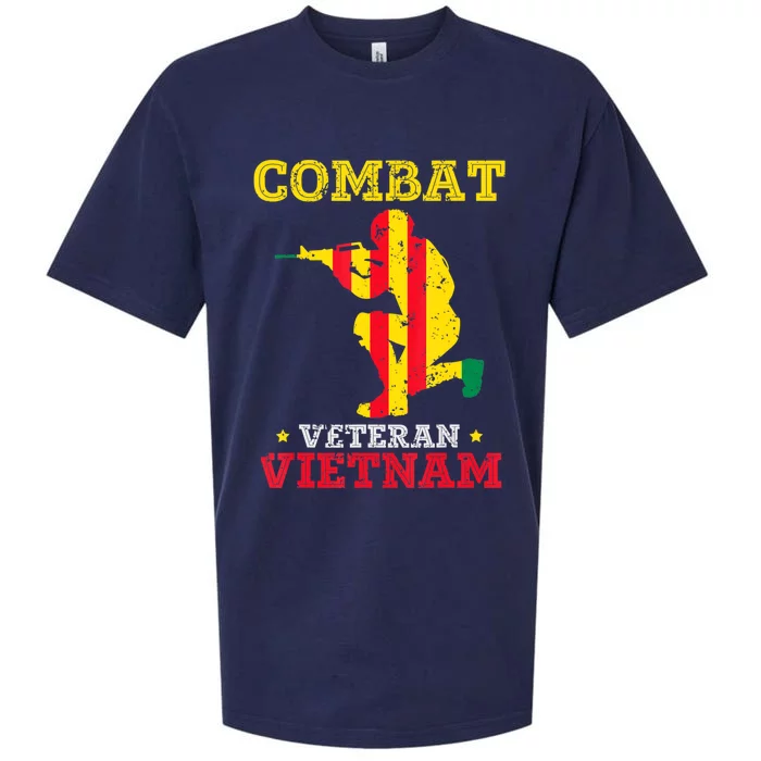 Combat Veteran Vietnam Retired Patriotic Sueded Cloud Jersey T-Shirt