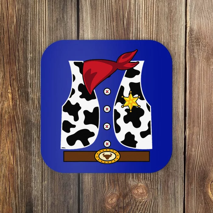 Cowboy Vest Western Sheriff Costume Cool Easy Halloween Gift Coaster