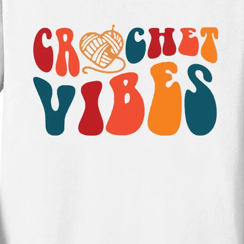 Crochet Vibes Yarn Kids Long Sleeve Shirt