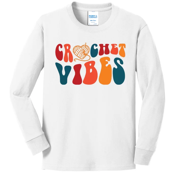 Crochet Vibes Yarn Kids Long Sleeve Shirt