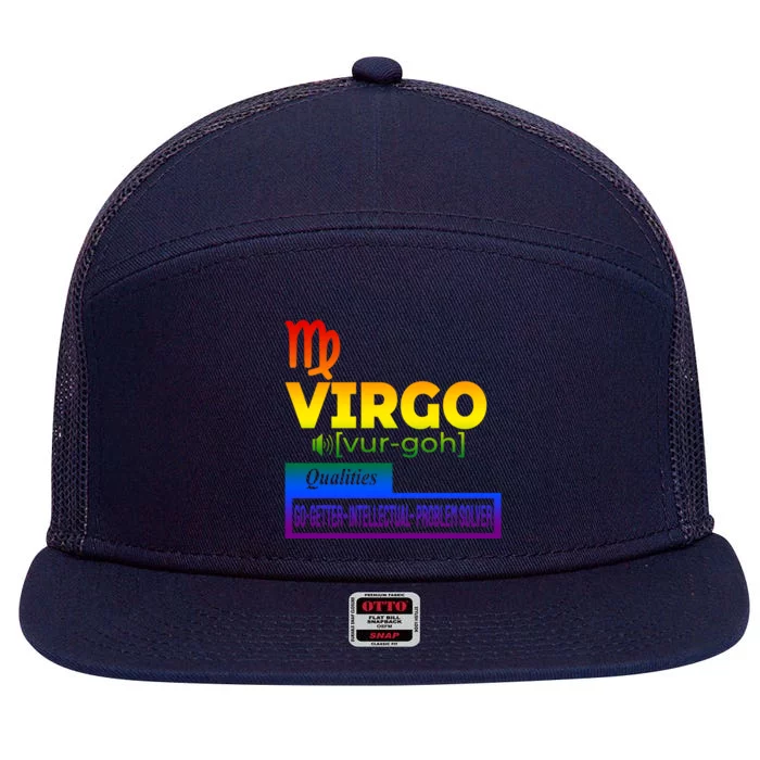 Colorful Virgo Zodiac Qualities Gift 7 Panel Mesh Trucker Snapback Hat