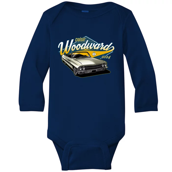 Cruisin Woodward 1962 Cadillac Coupe 2024 Baby Long Sleeve Bodysuit