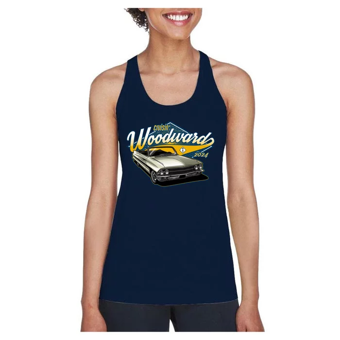 Cruisin Woodward 1962 Cadillac Coupe 2024 Women's Racerback Tank