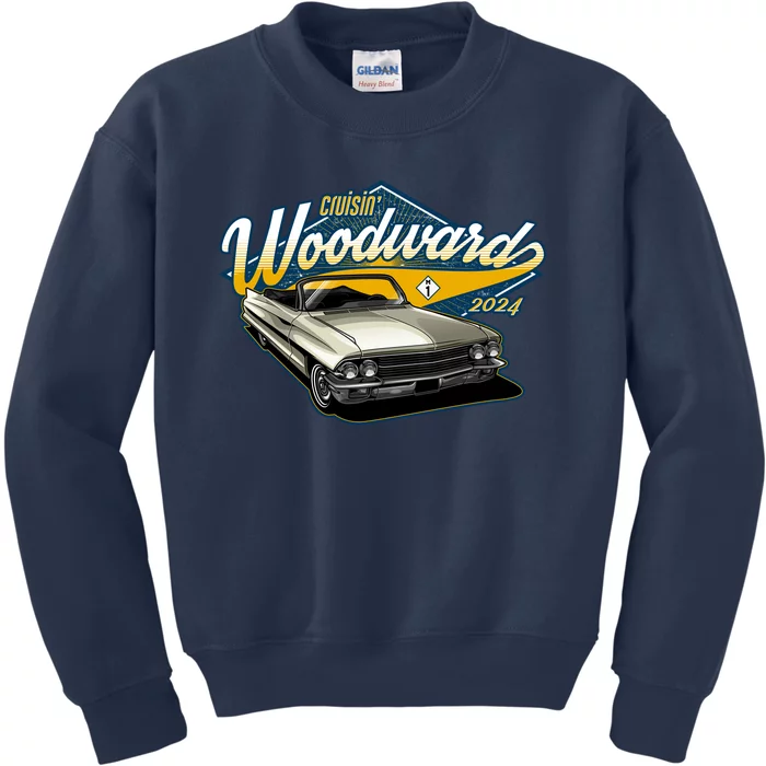 Cruisin Woodward 1962 Cadillac Coupe 2024 Kids Sweatshirt