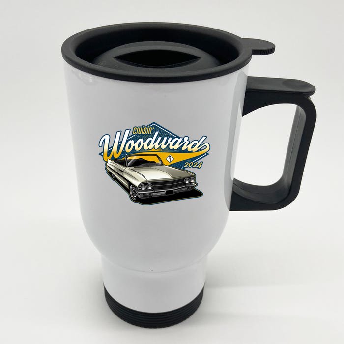 Cruisin Woodward 1962 Cadillac Coupe 2024 Front & Back Stainless Steel Travel Mug