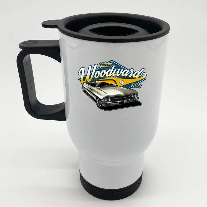 Cruisin Woodward 1962 Cadillac Coupe 2024 Front & Back Stainless Steel Travel Mug