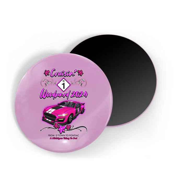 Cruisin Woodward 2024 From Dtown To Pontiac Pink Ribbon Breast Cancer Awareness Magnet