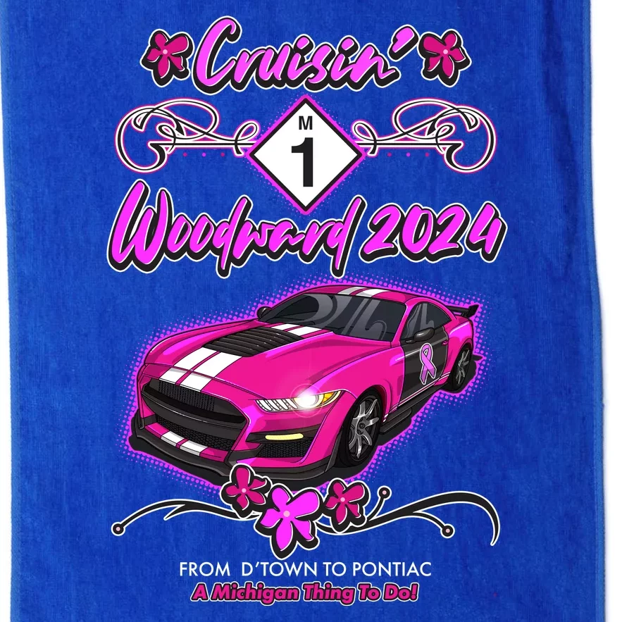 Cruisin Woodward 2024 From Dtown To Pontiac Pink Ribbon Breast Cancer Awareness Platinum Collection Golf Towel