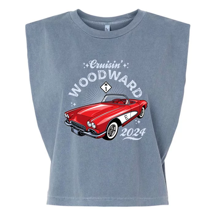 Cruisin Woodward 2024 1961 Chevrolet Corvette Garment-Dyed Women's Muscle Tee