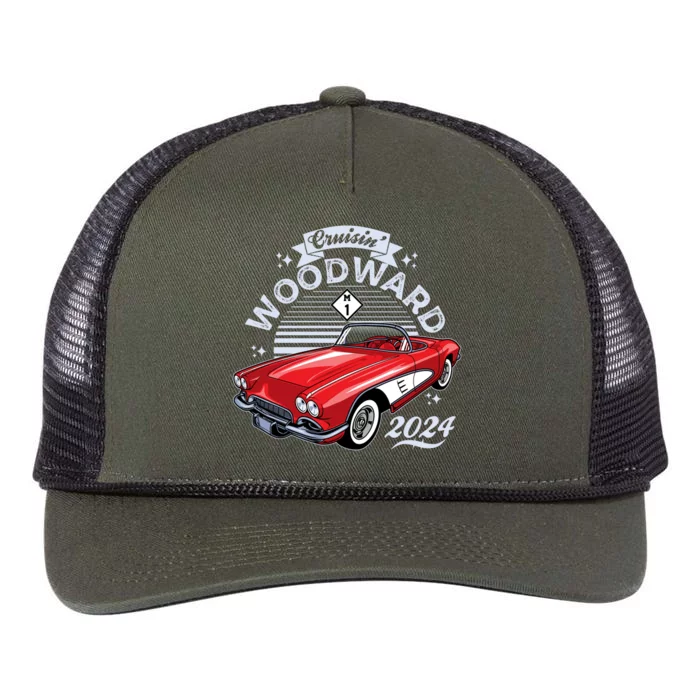 Cruisin Woodward 2024 1961 Chevrolet Corvette Retro Rope Trucker Hat Cap