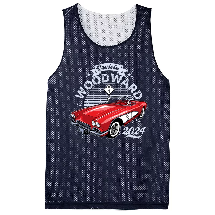 Cruisin Woodward 2024 1961 Chevrolet Corvette Mesh Reversible Basketball Jersey Tank