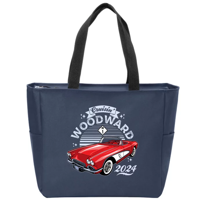 Cruisin Woodward 2024 1961 Chevrolet Corvette Zip Tote Bag