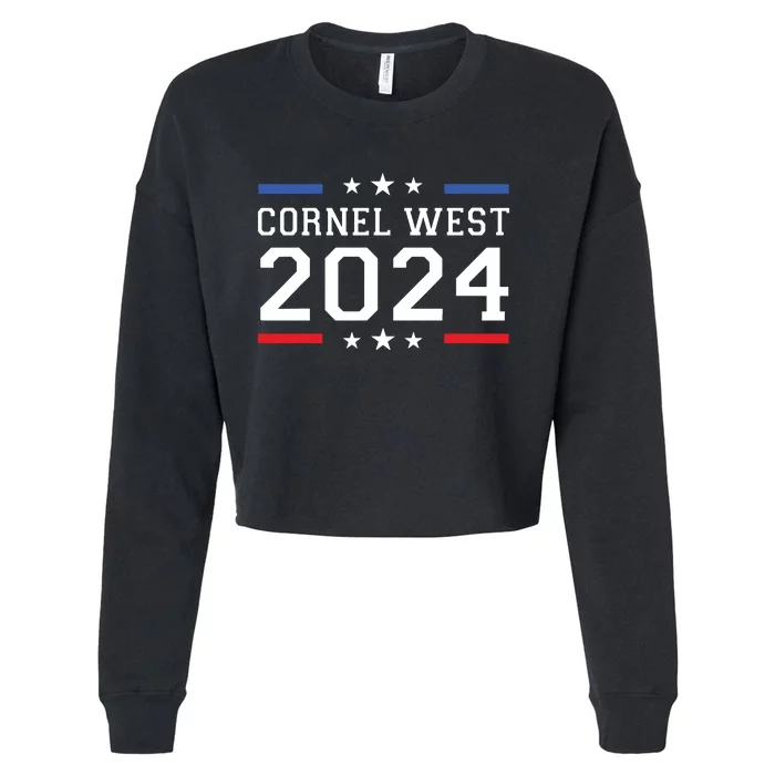 Cornel West 2024 President American Flag Cornel West Cropped Pullover Crew