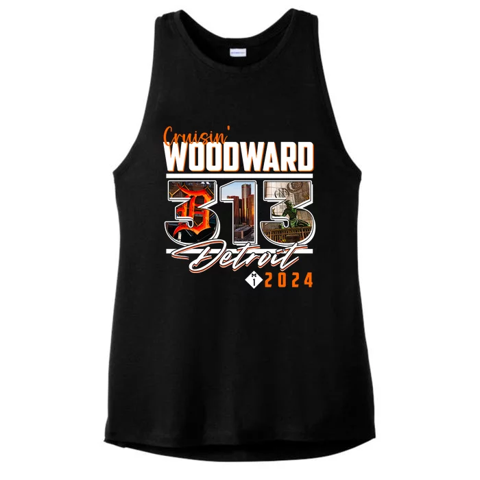 Cruisin Woodward 313 Detroit Michigan 2024 M1 Ladies Tri-Blend Wicking Tank