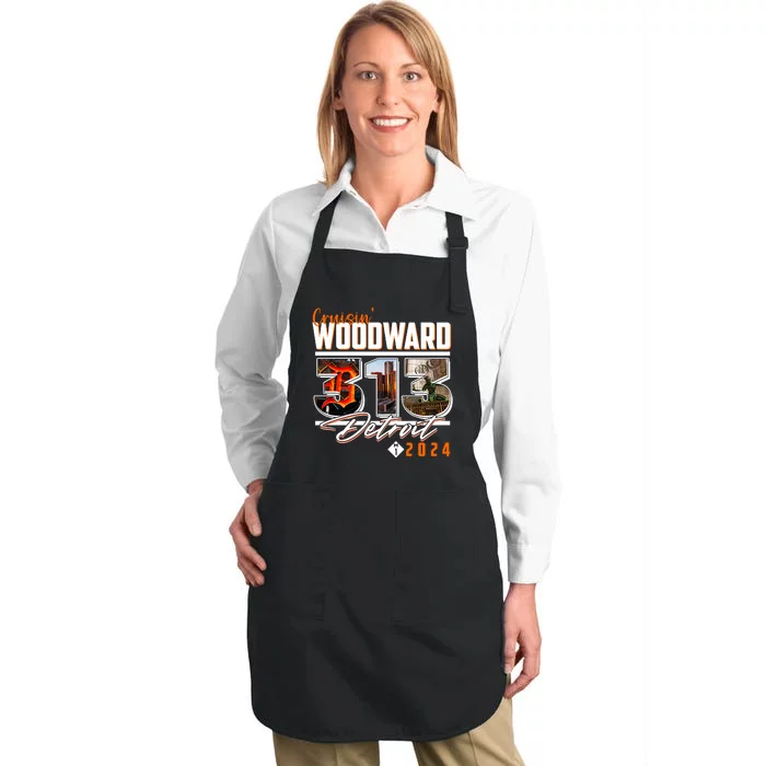 Cruisin Woodward 313 Detroit Michigan 2024 M1 Full-Length Apron With Pocket