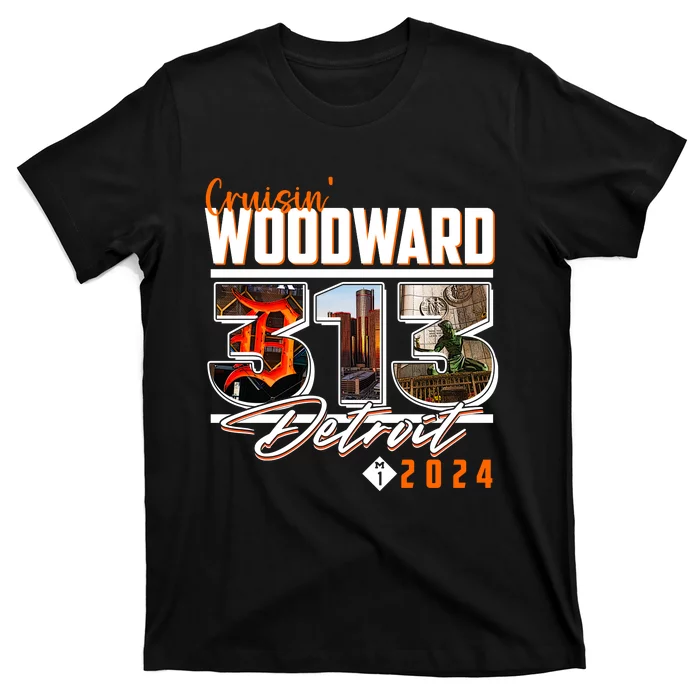 Cruisin Woodward 313 Detroit Michigan 2024 M1 T-Shirt