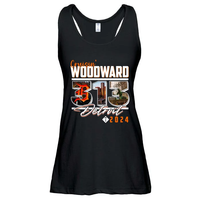 Cruisin Woodward 313 Detroit Michigan 2024 M1 Ladies Essential Flowy Tank