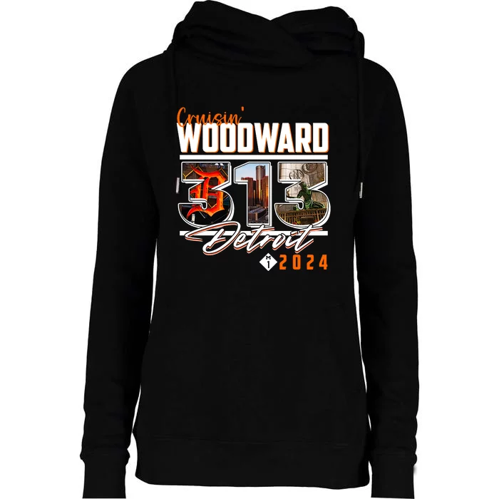 Cruisin Woodward 313 Detroit Michigan 2024 M1 Womens Funnel Neck Pullover Hood