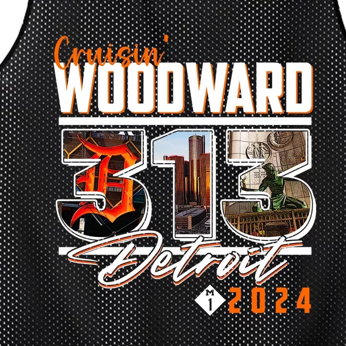 Cruisin Woodward 313 Detroit Michigan 2024 M1 Mesh Reversible Basketball Jersey Tank