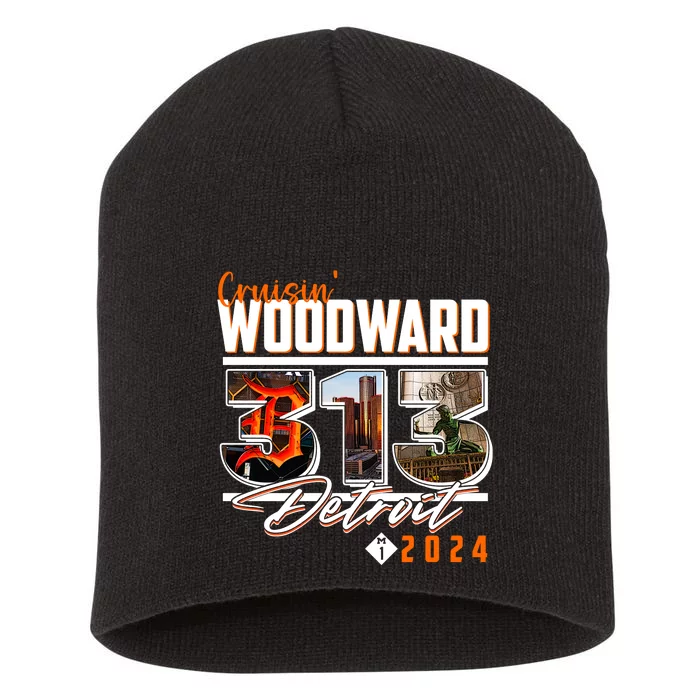 Cruisin Woodward 313 Detroit Michigan 2024 M1 Short Acrylic Beanie