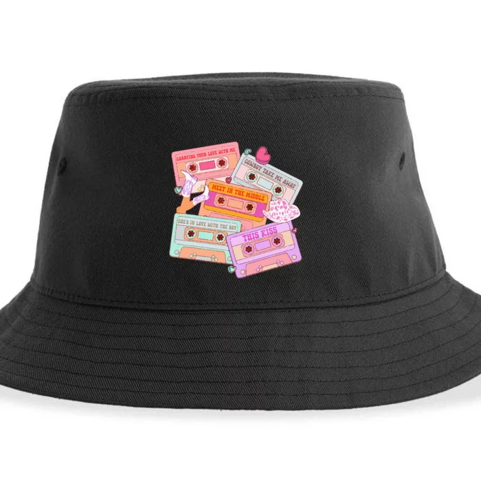 Cassettes Western 90s Country Music Valentine Sustainable Bucket Hat