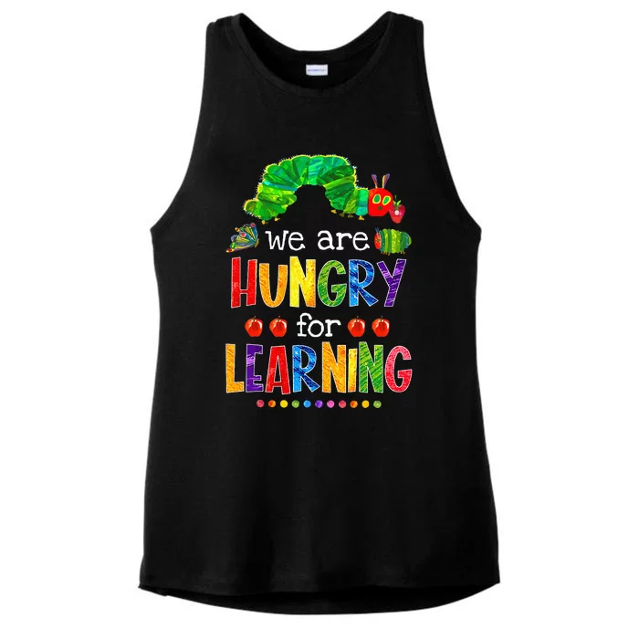 Caterpillar We Are Hungry For Learning Ladies Tri-Blend Wicking Tank