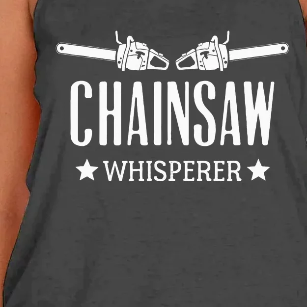 Chainsaw Whisperer Arborist Lumberjack Tree Cutter Gift Women's Knotted Racerback Tank