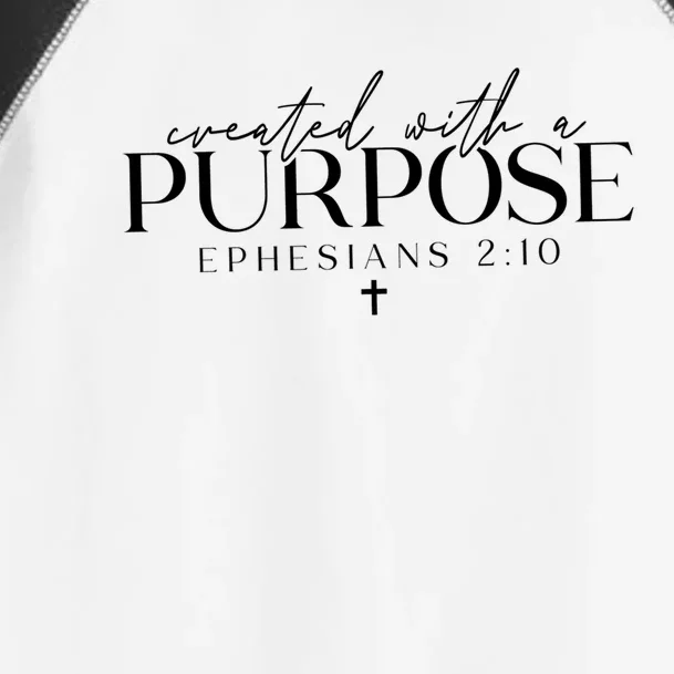 Created With A Purpose Bible Verse Christian Religious Faith Gift Toddler Fine Jersey T-Shirt