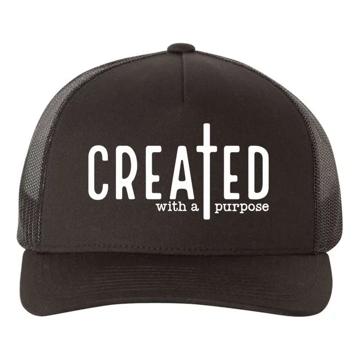 Created With A Purpose Christian Yupoong Adult 5-Panel Trucker Hat