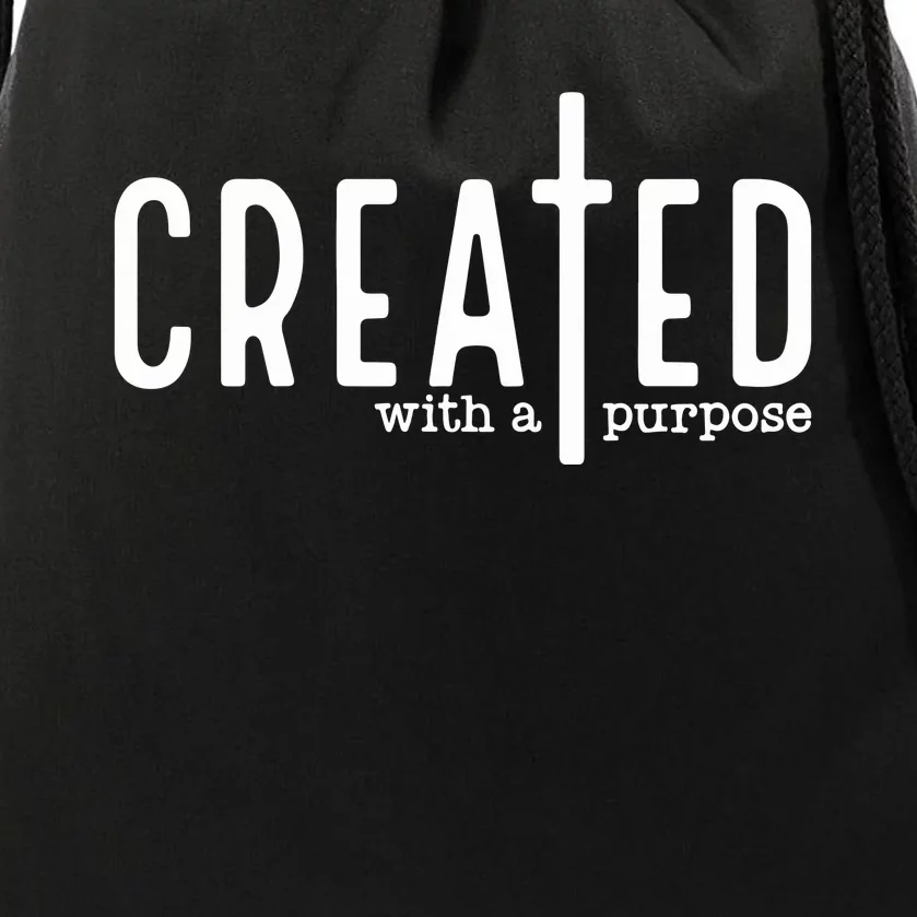 Created With A Purpose Christian Drawstring Bag