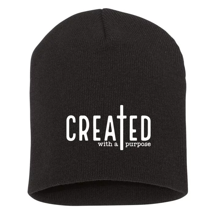 Created With A Purpose Christian Short Acrylic Beanie