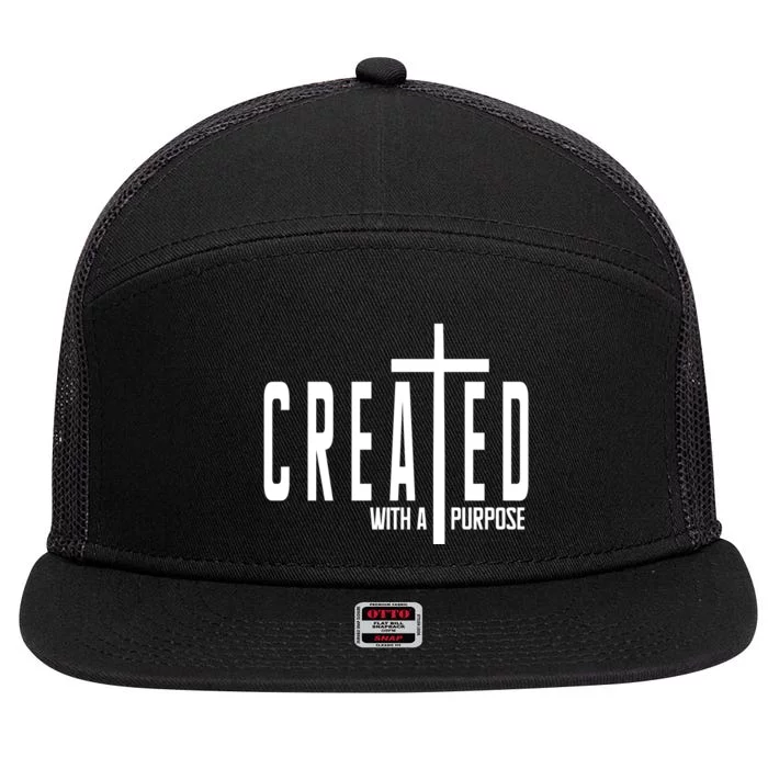 Created With A Purpose Jesus 7 Panel Mesh Trucker Snapback Hat