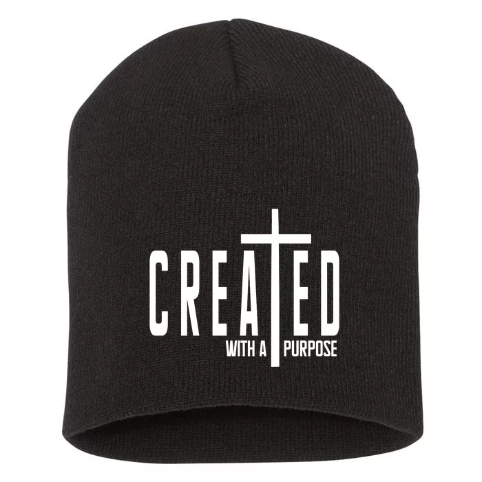 Created With A Purpose Jesus Short Acrylic Beanie