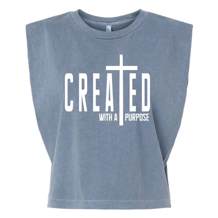 Created With A Purpose Jesus Garment-Dyed Women's Muscle Tee