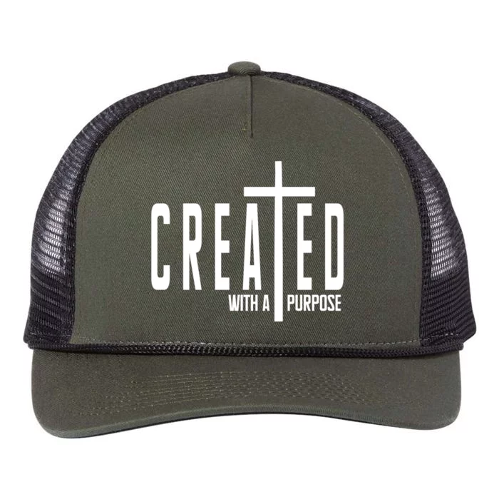 Created With A Purpose Jesus Retro Rope Trucker Hat Cap