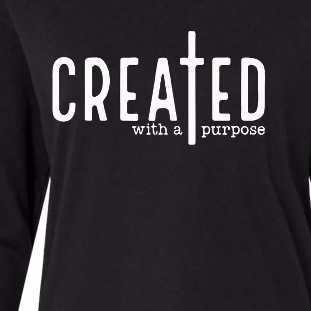 Created With A Purpose Womens Cotton Relaxed Long Sleeve T-Shirt