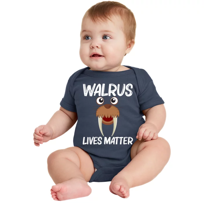 Cool Walrus Art For Arctic Ocean Animal Creature Baby Bodysuit