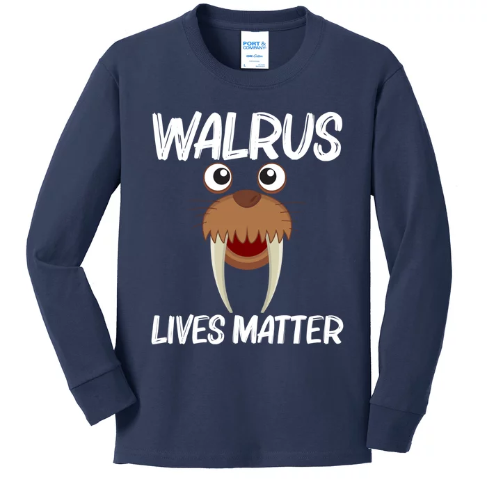 Cool Walrus Art For Arctic Ocean Animal Creature Kids Long Sleeve Shirt