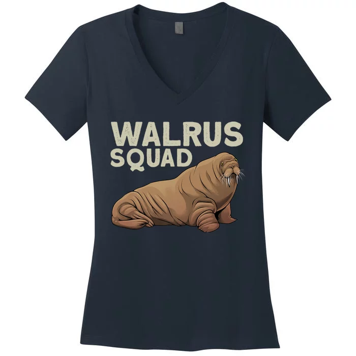 Cool Walrus Art For Ocean Animal Walrus Lover Women's V-Neck T-Shirt