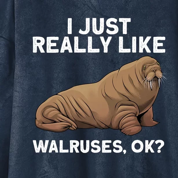 Cool Walrus Art For Pinniped Animal Walrus Lover Hooded Wearable Blanket