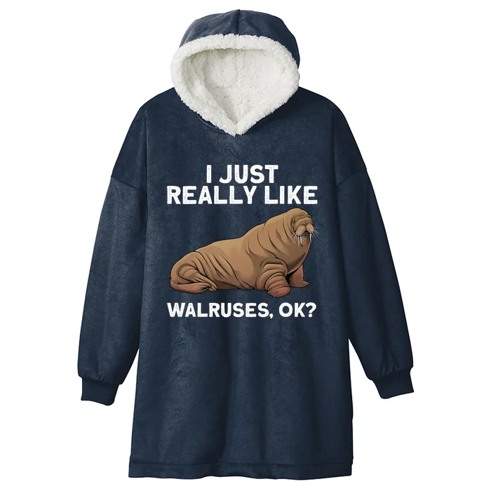 Cool Walrus Art For Pinniped Animal Walrus Lover Hooded Wearable Blanket