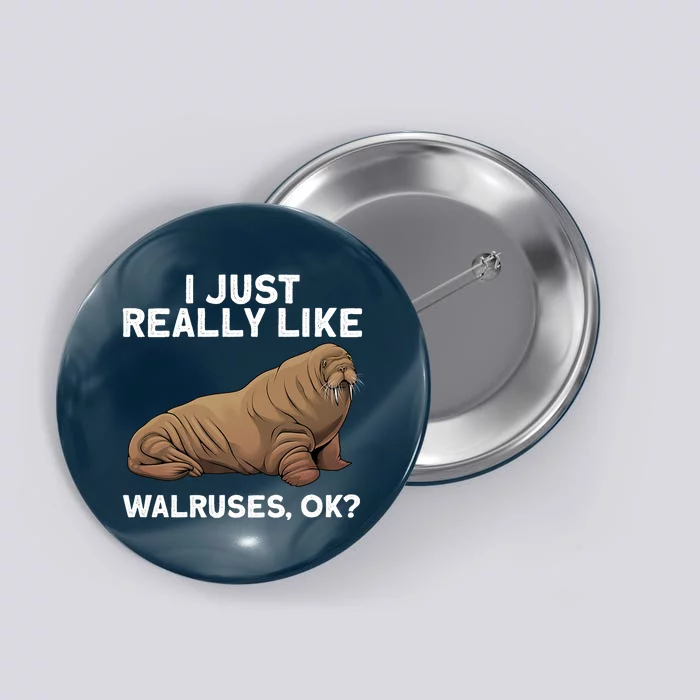 Cool Walrus Art For Pinniped Animal Walrus Lover Button