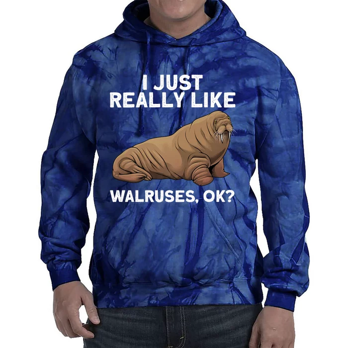 Cool Walrus Art For Pinniped Animal Walrus Lover Tie Dye Hoodie