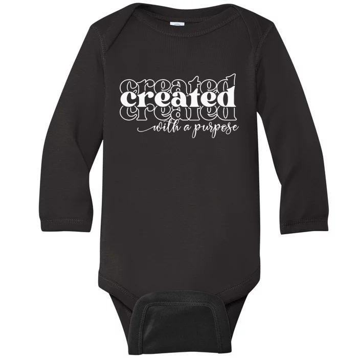 Created With A Purpose Christian Baby Long Sleeve Bodysuit