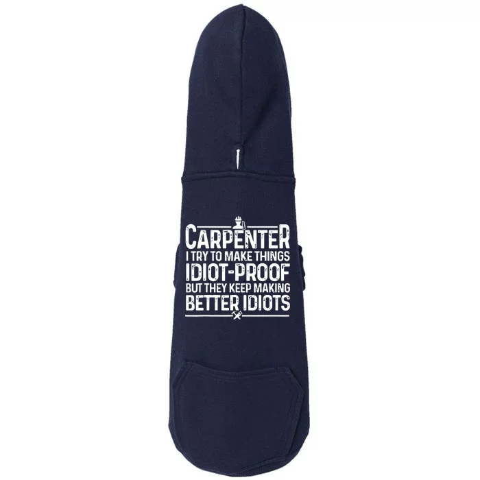 Carpenter Woodworking Art For Men Women Carpentry Woodworker Doggie 3-End Fleece Hoodie